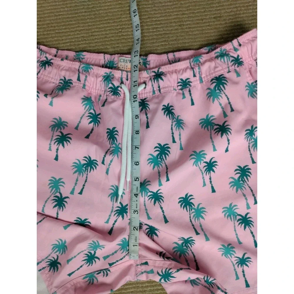 J. CREW Flex Men's Palm Print Swim Wear Shorts Large‎ Pink